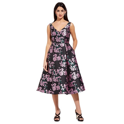 black tea length dress