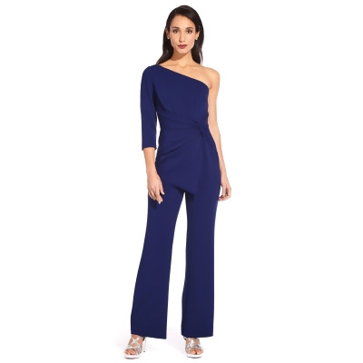 adrianna papell one shoulder bow jumpsuit