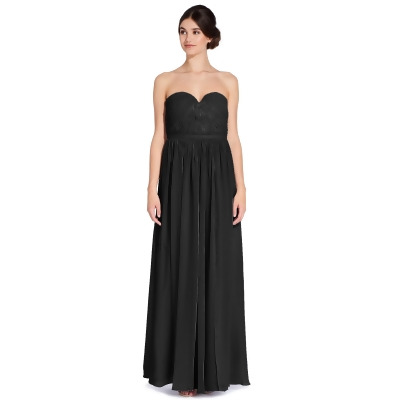 black strapless gown