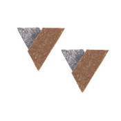 【素皮革品牌VOOME-Camouflage系列】愛心V耳環 棕色 【素皮革品牌VOOME-Camouflage系列】愛心V耳環 棕色