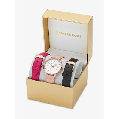 Pyper Leather Watch Set from Michael 