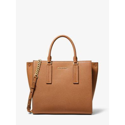 alessa large pebbled leather satchel