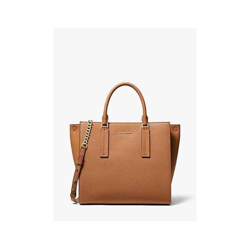 alessa large pebbled leather satchel