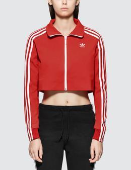 adidas cropped zip up track top