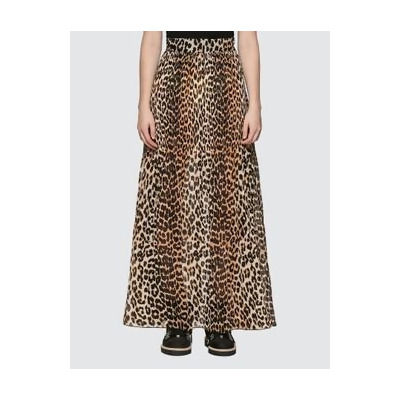 ganni leopard maxi skirt