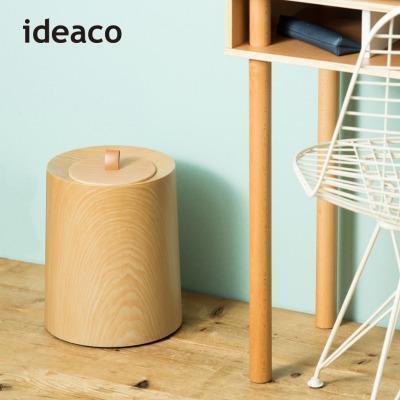 【日本IDEACO】橡木紋家用垃圾桶-11.4L(附專用原木蓋) 