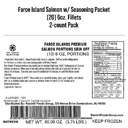 Rastelli's Faroe Island Salmon Fillets 6 oz. Portions alternate image