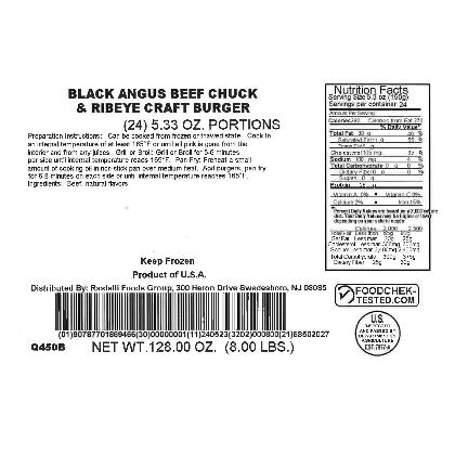 Rastelli's Black Agnus Chuck & Ribeye Beef Butcher Burgers (24-5.33oz. Burgers) 8 lbs Total alternate image