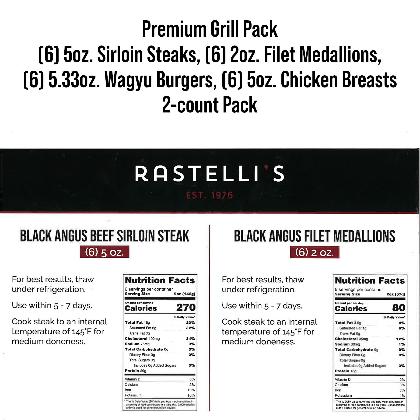 Rastelli's Burger, Steak and Chicken Grilling Bundle Pack, 48 Total Pieces - 13 lbs Total alternate image