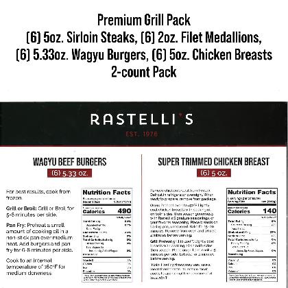 Rastelli's Burger, Steak and Chicken Grilling Bundle Pack, 48 Total Pieces - 13 lbs Total alternate image