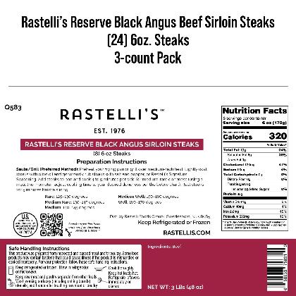 Rastelli's Beef Sirloin Steaks (24 - 6oz Steaks) 9 lbs Total alternate image