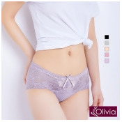 【Olivia】優雅蕾絲舒適中腰三角內褲-紫色 【Olivia】優雅蕾絲舒適中腰三角內褲-紫色