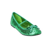 Girls Green Glitter Ballet Flats Girls Green Glitter Ballet Flats