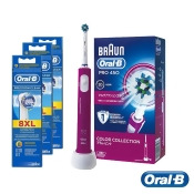 (超值組)德國百靈BRAUN-Oral-B電動牙刷專用軟毛刷頭EB20-8( 3盒24入)+德國百靈歐樂B電動牙刷PRO450P(魅力紫) (超值組)德國百靈BRAUN-Oral-B電動牙刷專用軟毛刷頭EB20-8( 3盒24入)+德國百靈歐樂B電動牙刷PRO450P(魅力紫)