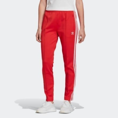 red and white adidas track pants