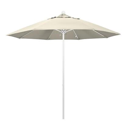 California Umbrella 9 Venture Series Solid Olefin Patio California Umbrella 9 Venture Series Solid Olefin Patio With Matted White Aluminum Pole Fibergl Ribs Pully Lift Umbrellas Brown From