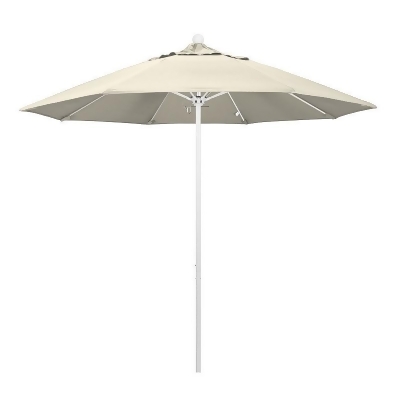 California Umbrella 9 Venture Series Solid Olefin Patio California Umbrella 9 Venture Series Solid Olefin Patio With Matted White Aluminum Pole Fibergl Ribs Pully Lift Umbrellas Brown From
