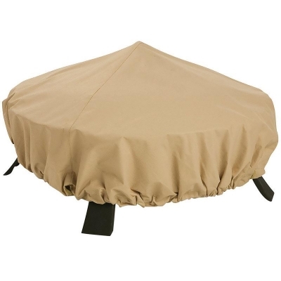 Classic Accessories Terrazzo Round Fire Pit Cover Beige Patio