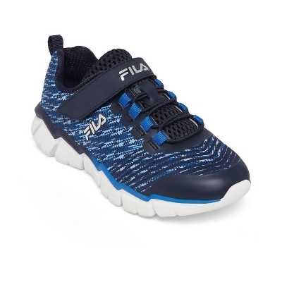 Fila Overfuel 2.5 Boys Running Shoes Hook and Loop, male, Size 2 Medium, Blue Fila Overfuel 2.5 Boys Running Shoes Hook and Loop, male, Size 2 Medium, Blue