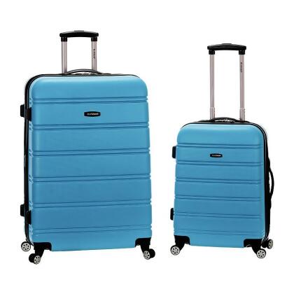 rockland melbourne 2 piece hardside spinner luggage set