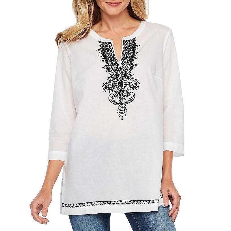 petite black tunic top