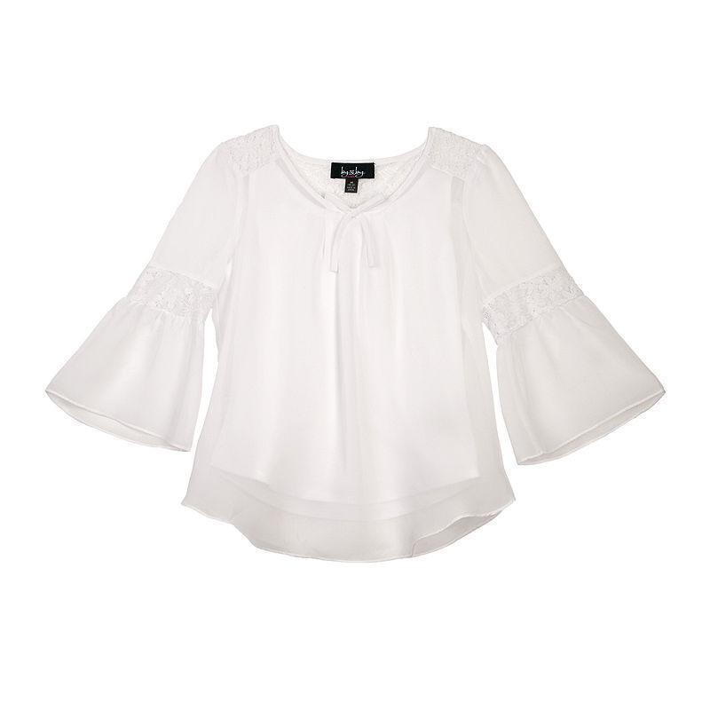 girls white peasant top