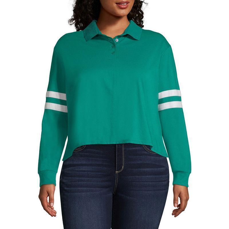 women's plus size long sleeve polo shirts