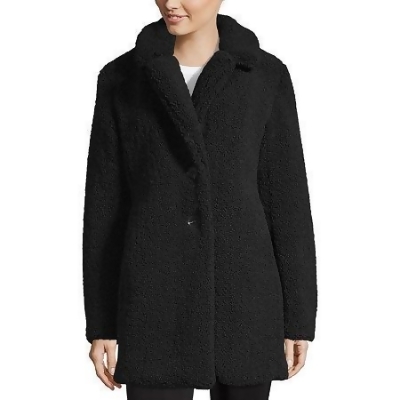 tall black faux fur coat