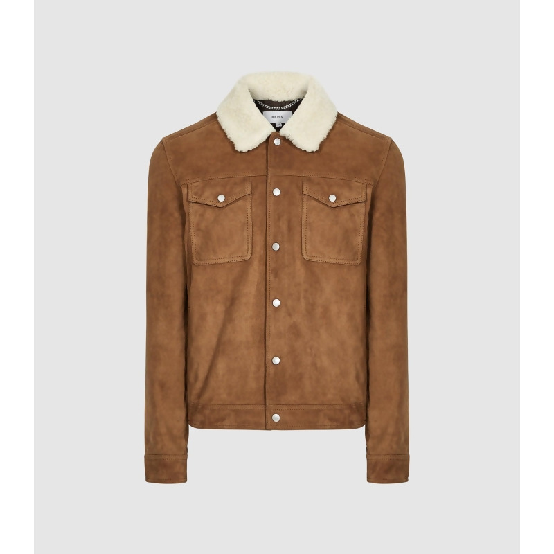 reiss shearling jacket mens