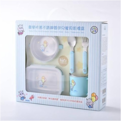 【獨家出清2件48折】唐榮 嬰幼兒餐具組禮盒 淺藍 - 單一規格 