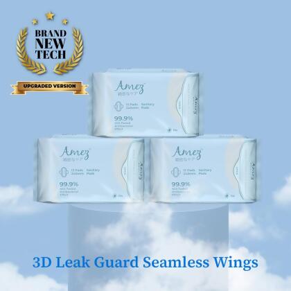 3 packs Amez Care Day [3D Leak Guard Seamless Wings] 