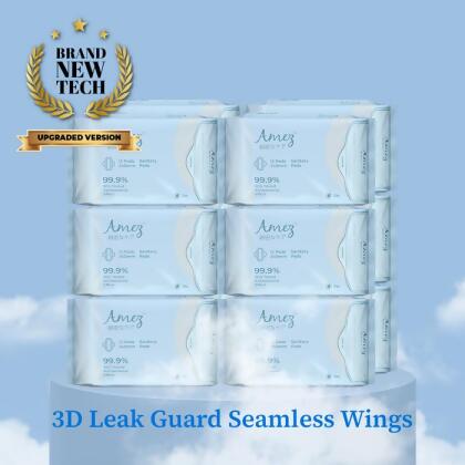 12 packs Amez Care Day [3D Leak Guard Seamless Wings] 