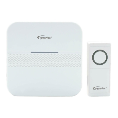 Powerpac Wireless Door Chime With Volume Adjust Tone Selector