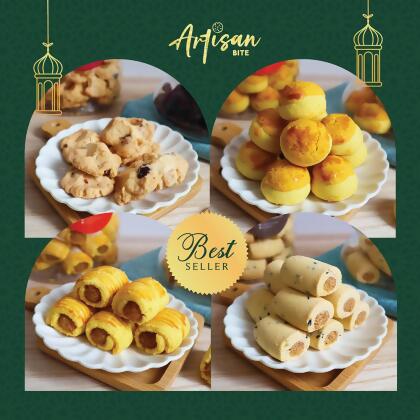 Artisan Bite Premium Raya Ramadan Cookies Gift Set (4 in a Box)