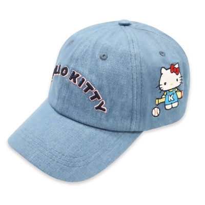 Hello Kitty 凱蒂貓, 親子棒球帽, Hello Kitty字樣牛仔藍色 款 