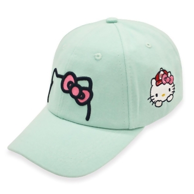 Hello Kitty 凱蒂貓, 親子棒球帽, Hello Kitty蝴蝶結淡綠色 款 