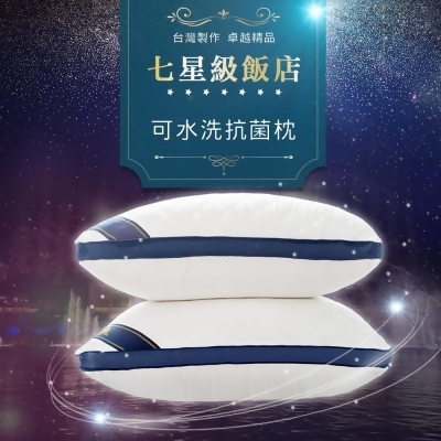 台灣製七星級飯店可水洗抗菌枕(二入) 
