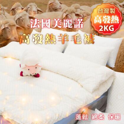 ～美安獨家～每日一物！Annabelle法國美麗諾高發熱羊毛被-2KG 