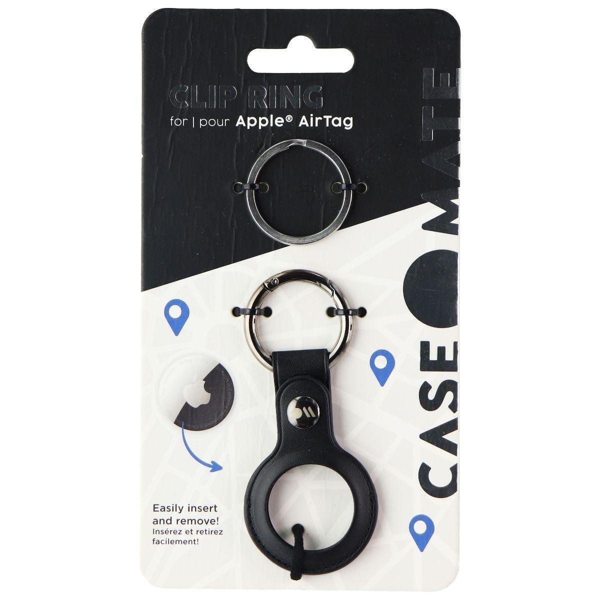 Case-Mate AirTag Tracker Holder with Anti-Lost Key Ring, Stitching Vegan Leather