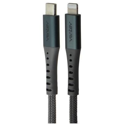 Ventev (10-Ft) ChargeSync USB-C to Lightning 8-Pin Braided Cable - Steel Gray 