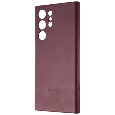 Samsung Leather Cover Phone Case for Galaxy S22 Ultra - Brown 