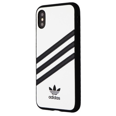 Adidas 3-Stripes Snap Hard Case for Apple iPhone XS and X - White / Black 