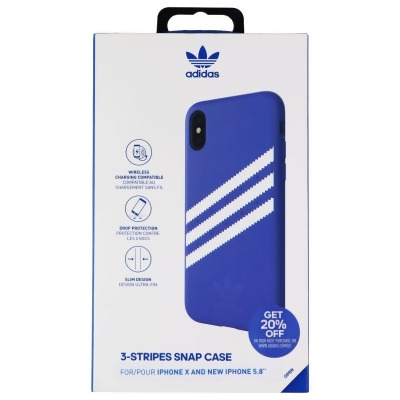 Adidas 3-Stripe Snap Case for Apple iPhone Xs and iPhone X - Blue and White 