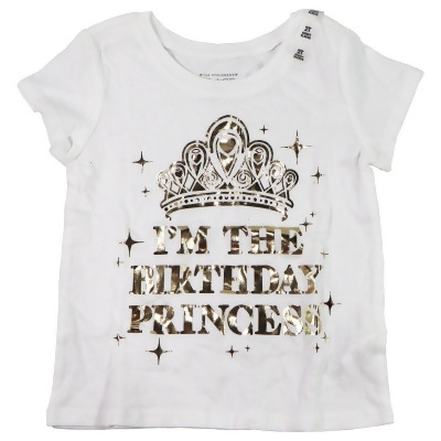 The Childrens Place - T-Shirt Toddler (2T) - White/Gold Birthday Princess 
