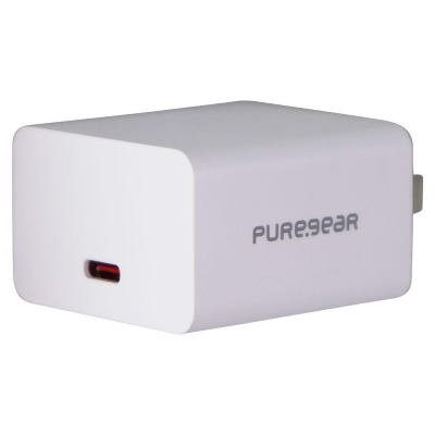 PureGear 25-Watt LightSpeed Wall Charger with Single USB-C Port - White 