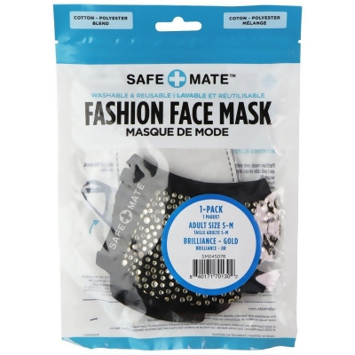 Safe+Mate x BRILLIANCE Washable Cloth Face Mask (Adult S/M) with Filter - Gold 
