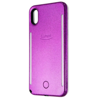 LuMee Duo Instafame LED Case for Apple iPhone Xs Max - Purple Glitter 