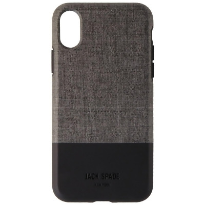 Jack Spade Color-Block Series Hybrid Case for iPhone X - Gray Fabric/Black 