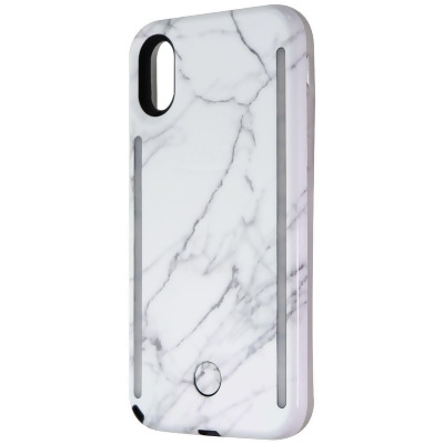 LuMee Duo Selfie LED Case for iPhone Xs / iPhone X - White Marble 