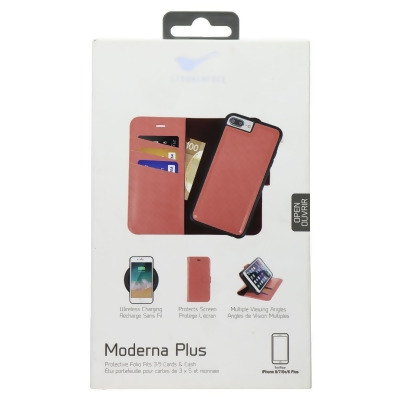 StrongNFree Moderna Plus Wallet Case for iPhone 8 Plus/7 Plus - Dusty Red 